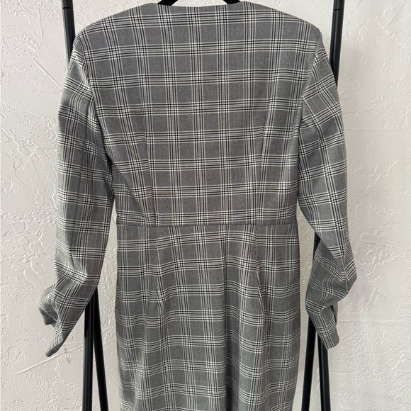 Zara Gray Plaid One Shoulder Dress - Picture 2 of 2